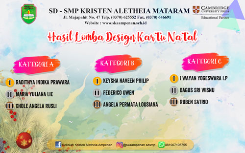 Hasil Lomba Desain Kartu Natal 2019