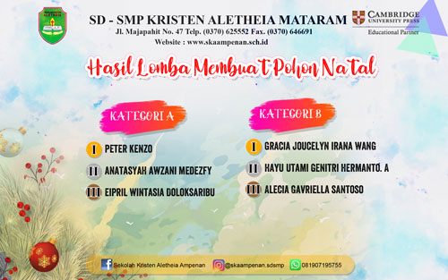 Hasil Lomba Membuat Pohon Natal 2019