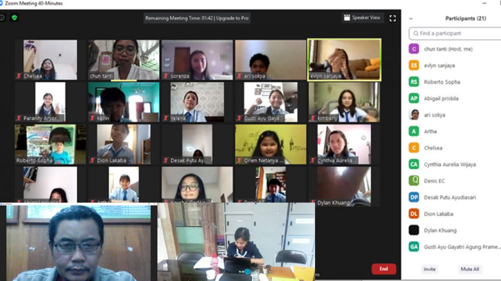 Serunya PJJ via Zoom  di Sekolah Kristen Aletheia Ampenan
