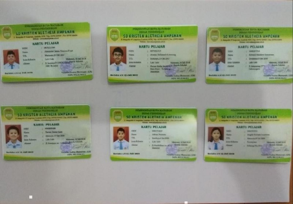 Kartu Pelajar siswa kelas II - IX