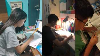Potret Siswa Belajar dirumah, daring dll SMP Kristen ALetheia Mataram kelas 8A