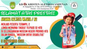 Lomba Mewarnai Tingkat TK/PAUD se-NTB, Penyelenggara Museum Negeri Peovinsi NTB dalam rangka "Museum Untuk Disabilitas"