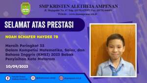 Babak Penyisihan Kompetisi Matematika, Sains & Inggris (KMSI) Tingkat Nasional Tahun 2023