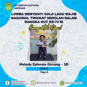 Lomba Menyanyi Solo Lagu Wajib Nasional Tingkat Sekolah Dalam Rangka HUT ke-79 RI