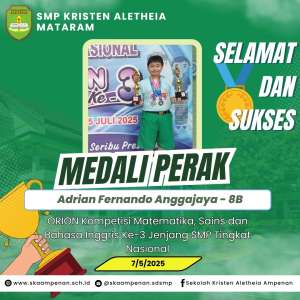 ORION Kompetisi Matematika, Sains dan Bahasa Inggris Ke-3 Jenjang SMP Tingkat Nasional
