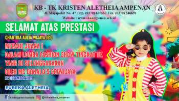 Lomba Fashion Show tingkat TK yang diselenggarakan oleh Mc Donald's Sriwijaya