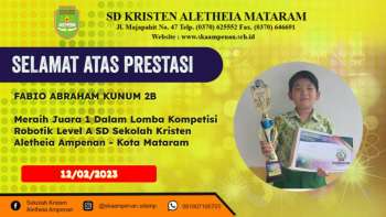 Lomba Kompetisi Robotik Level A SD Sekolah Kristen Aletheia Ampenan - Kota Mataram